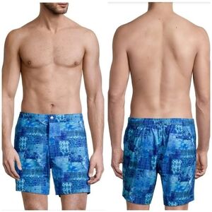 Peter Millar Crown Crafted Blue Patchwork Swim Shorts